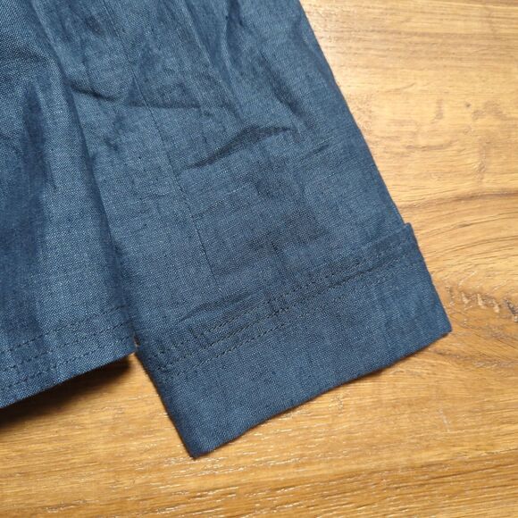 Talbots Open Front Blazer Style Jacket 100% Linen Blue Womens Size 2 Casual - Picture 2 of 8